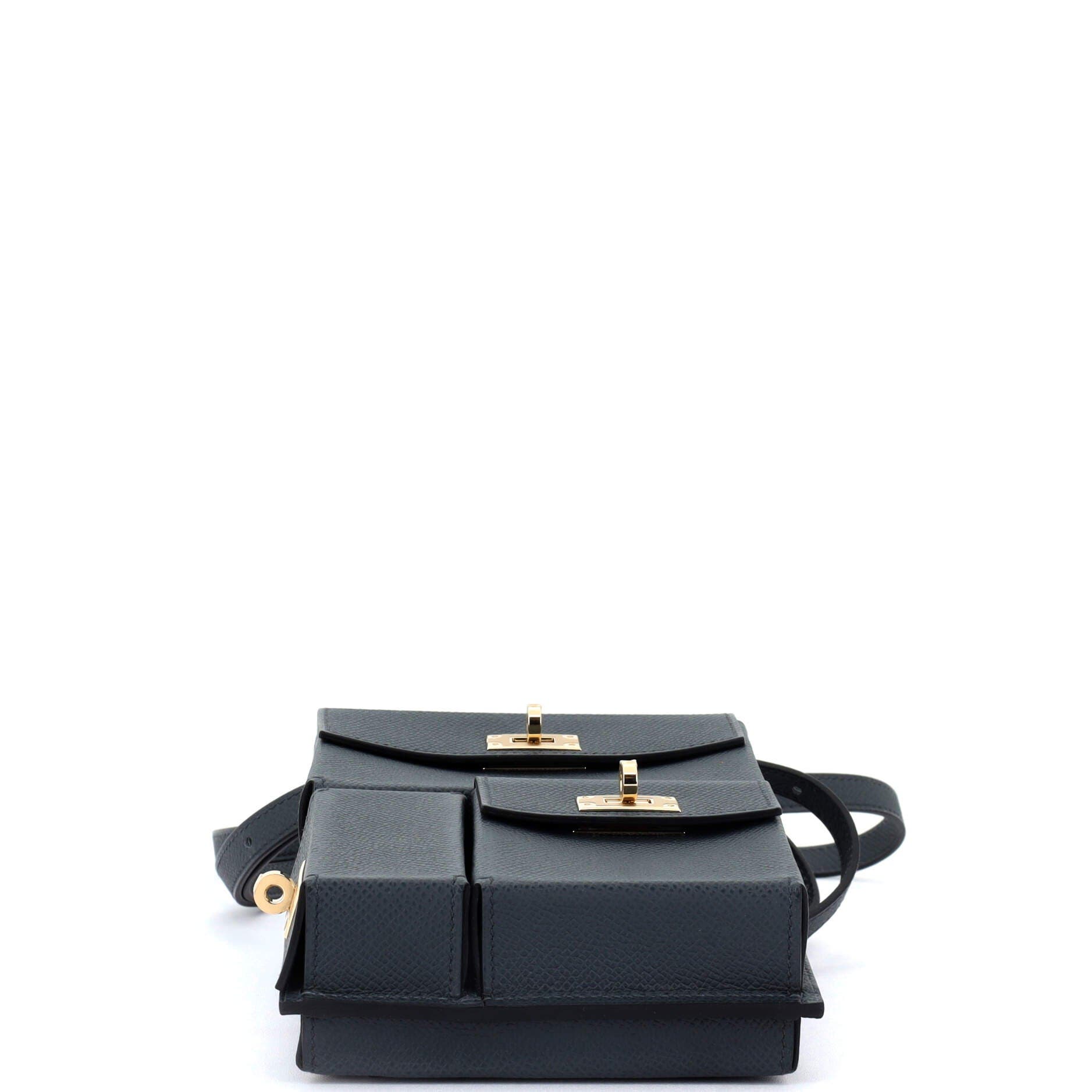 Pre-Owned Hermes Kelly Multi Pocket To Go Pouch Epsom, Alternate, color, Gris Misty