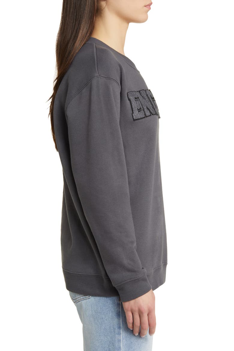 England Patch Cotton Blend Fleece Sweatshirt, Alternate, color, WASHED BLACK