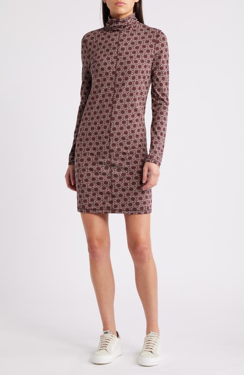 Astrid Floral Turtleneck Long Sleeve Dress