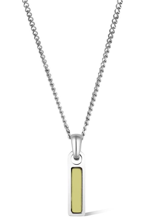 Men's Birthstone Tag Pendant Necklace