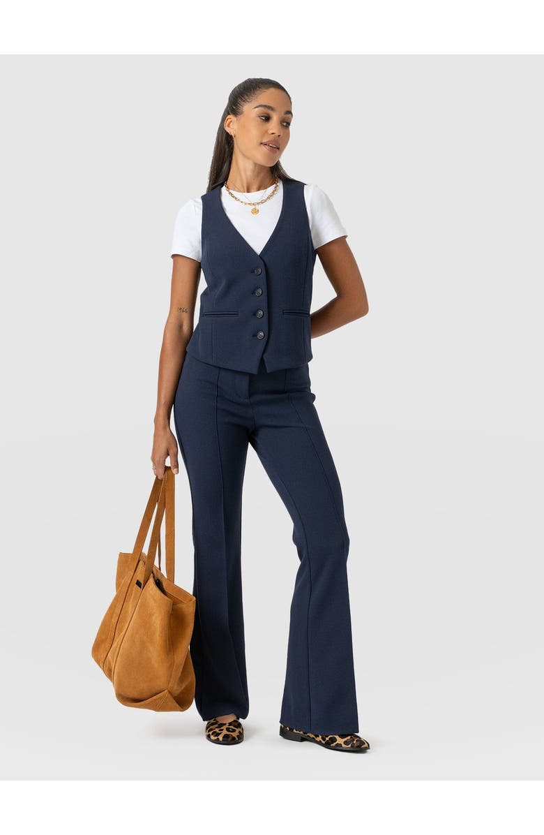 Saint + Sofia Freya Flared Pant, Alternate, color, Navy