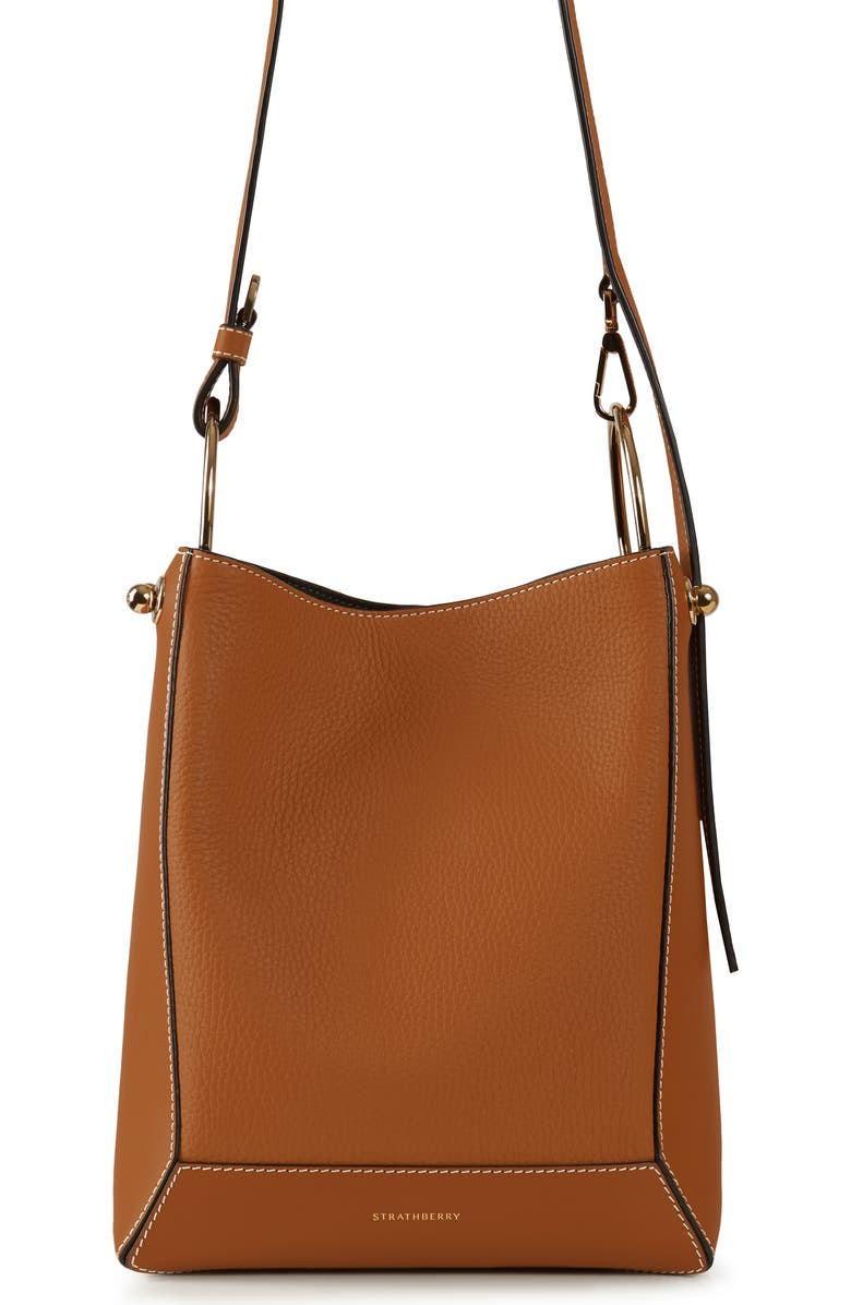 Strathberry Midi Lana Ossette Leather Crossbody Bucket Bag, Alternate, color,