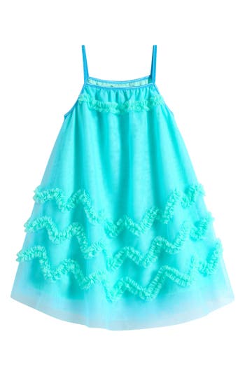 Ava & Yelly Kids' Soutache Border Float Dress In Blue