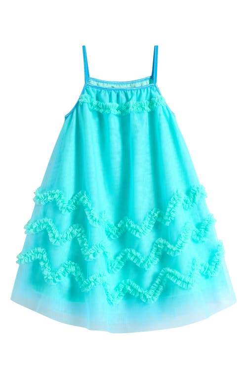 Ava & Yelly Kids' Soutache Border Float Dress In Teal