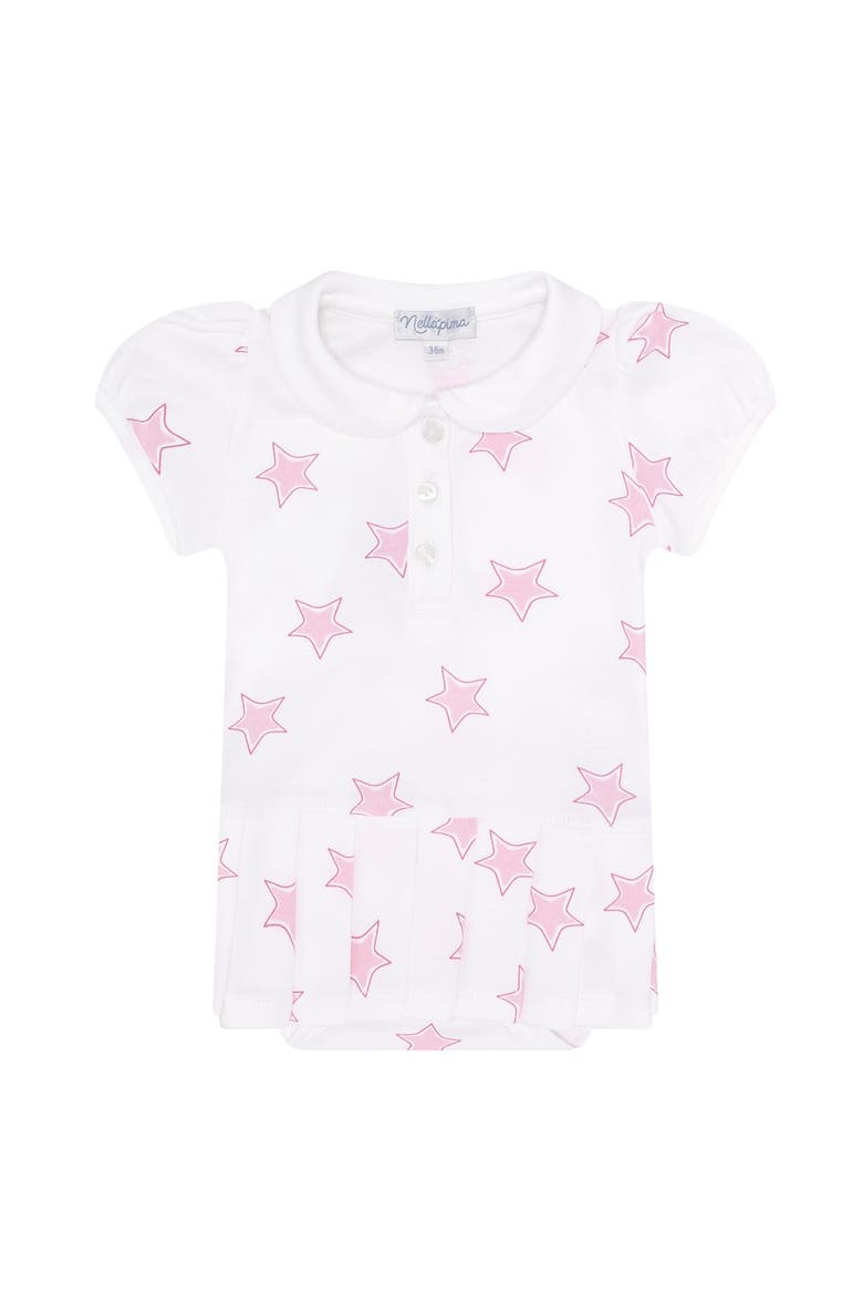 Pink Stars Print Pleated Dress - Baby, Alternate, color, Pink