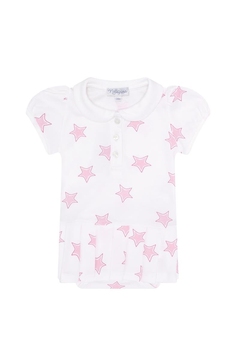 Nellapima Pink Stars Print Pleated Dress - Baby, Alternate, color, Pink