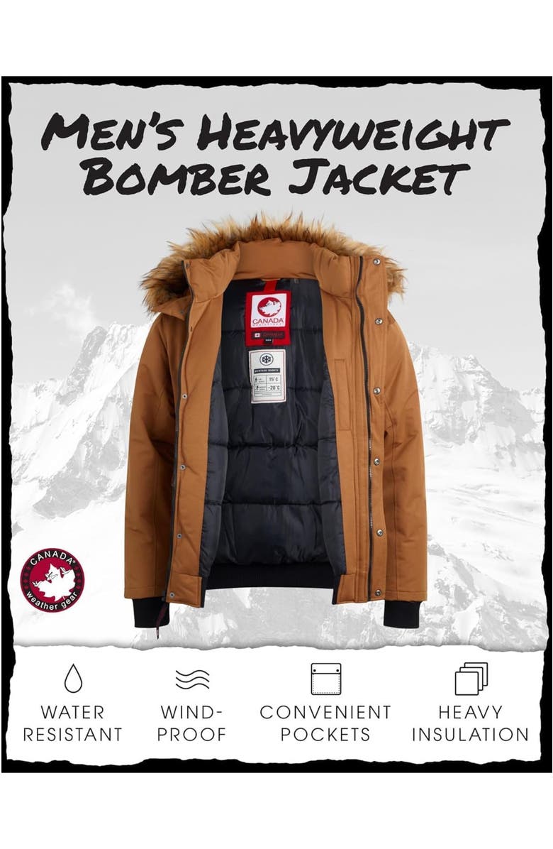 CANADA WEATHER GEAR Men's Heavyweight Bomber Jacket, Alternate, color, Fresh Oak