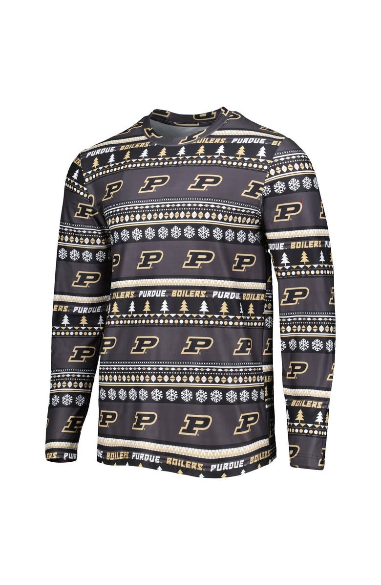 CONCEPTS SPORT Men's Concepts Sport Black Purdue Boilermakers Swivel Long Sleeve T-Shirt & Pants Sleep Set, Alternate, color, Black