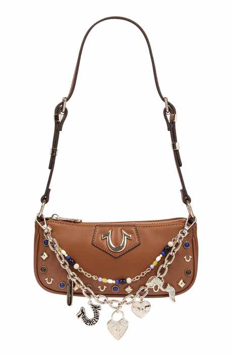 Chain and Studs Faux Leather Shoulder Bag