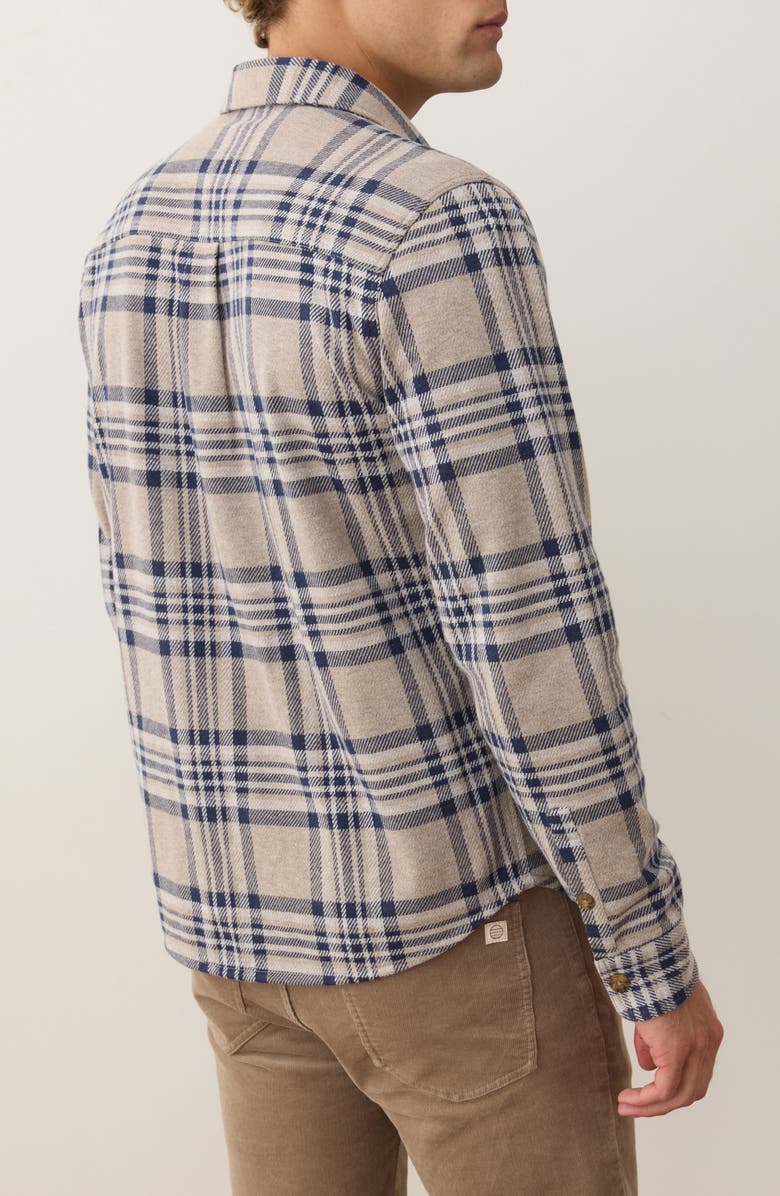 Marine Layer Pacifica Plaid Stretch Overshirt, Alternate, color, Taupe Plaid