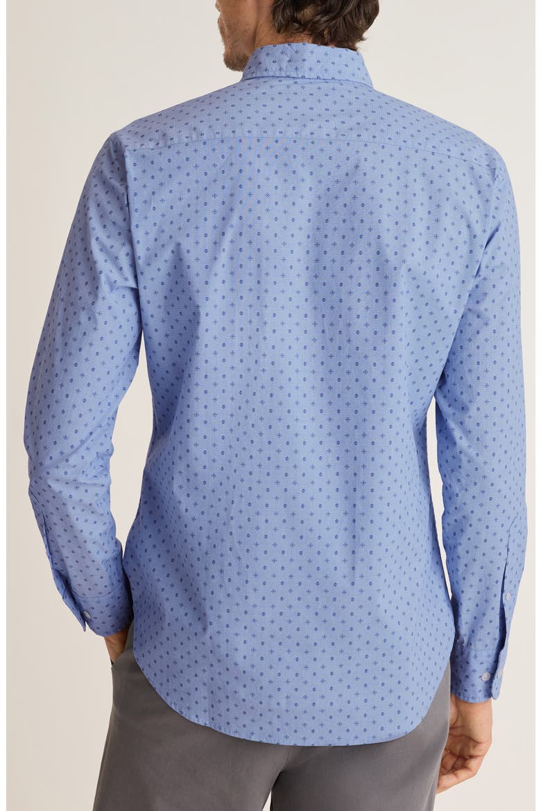 Everyday Geometric Stretch Cotton Shirt, Alternate, color, BLUE IKARIA GEO
