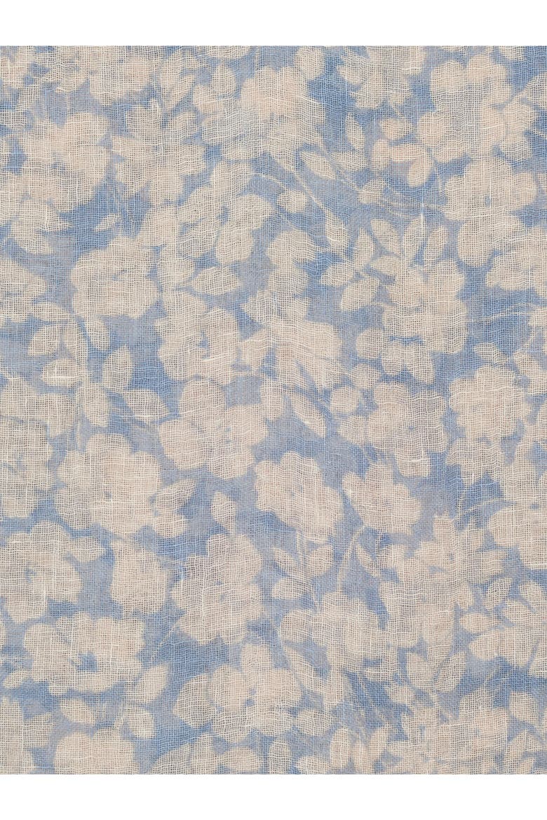 Dalia Floral Print Scarf, Alternate, color, Sky Blue
