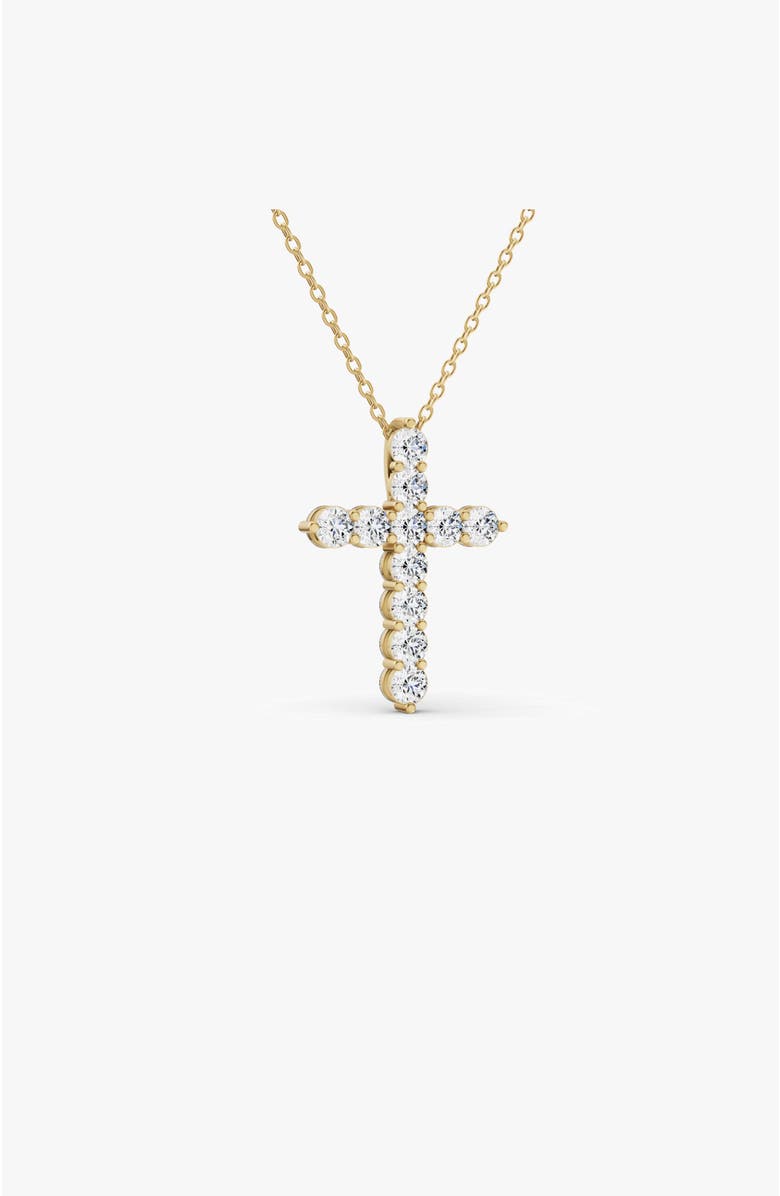 SEREIA OFFICIAL 14K Gold 3 ct Cross Pendant Necklace With Lab Diamonds, Alternate, color, Yellow Gold