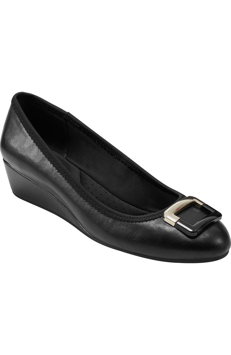 Bandolino Wedge Pump, Main, color, Black Smooth