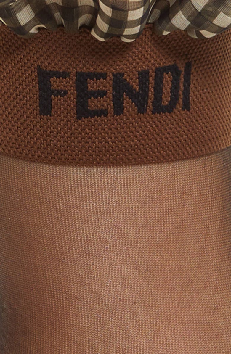 Fendi Organza Ruffle Socks, Alternate, color,