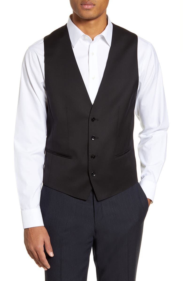 BOSS Huge/Weste Solid Wool Vest, Main, color, 