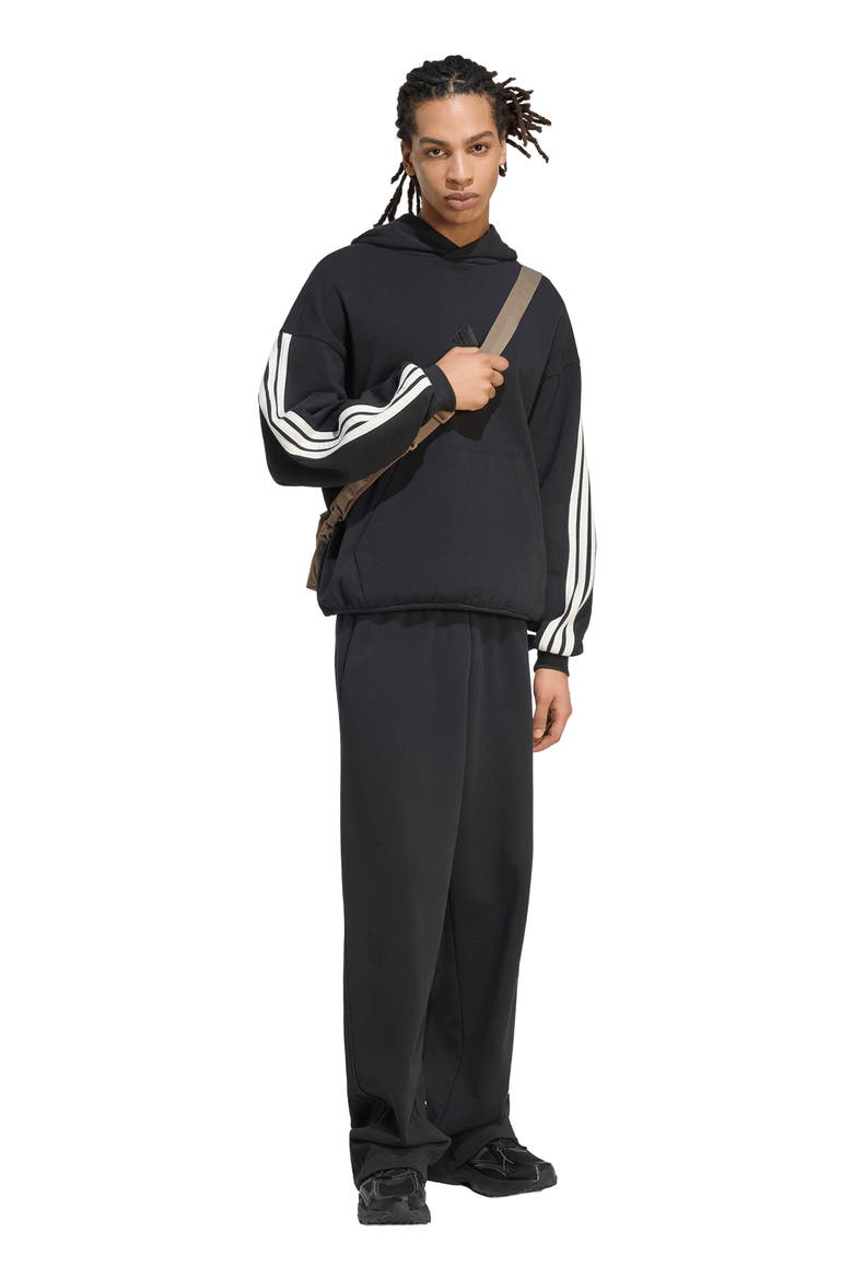 Kit 3-Stripes French Terry Hoodie, Alternate, color, BLACK/ OFF WHITE