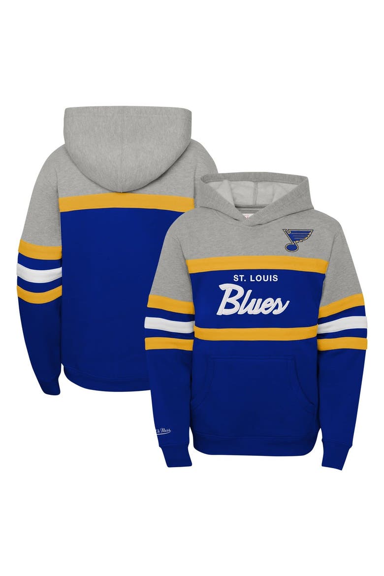 Youth Mitchell & Ness Gray St. Louis Blues Head Coach Pullover Hoodie, Main, color, Gray