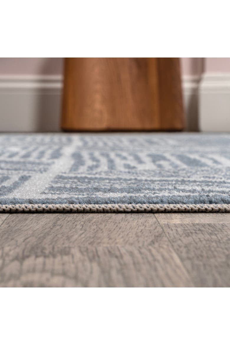 Vector Modern Coastal Geometric Machine-Washable Area Rug, Alternate, color, Blue/Cream