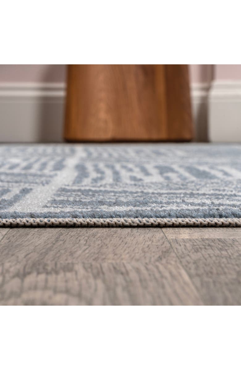 JONATHAN Y Vector Modern Coastal Geometric Machine-Washable Area Rug, Alternate, color, Blue/Cream