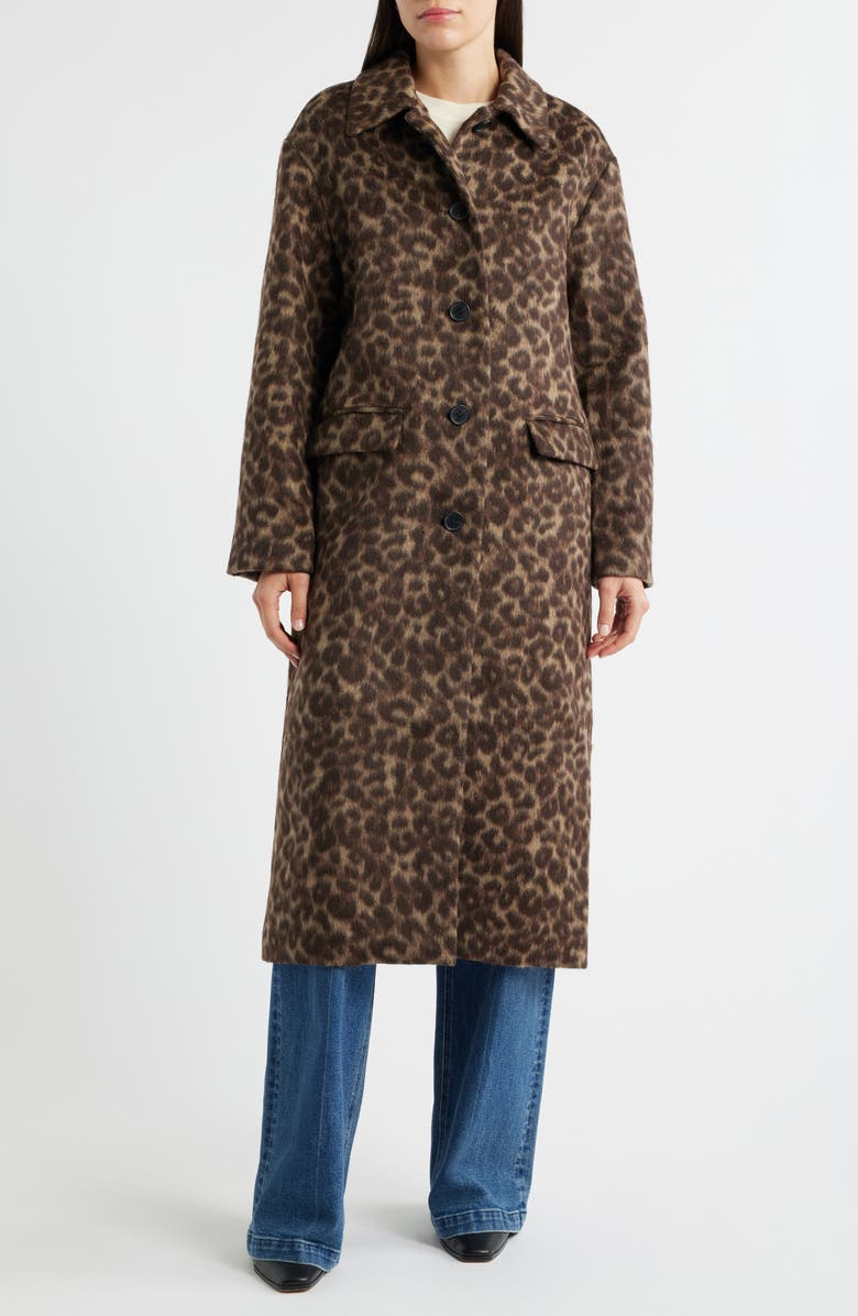 Madewell Single Breasted Leopard Print Trench Coat, Alternate, color, Brushed Leopard