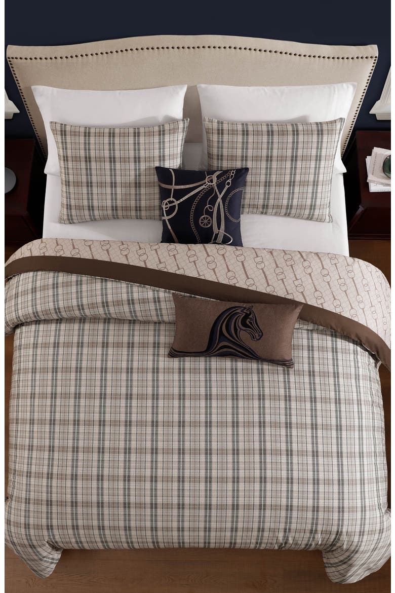 Equestrian 5-Piece Comforter Set, Alternate, color, BROWN