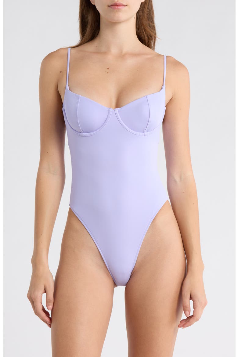 Malia One-Piece Swimsuit, Main, color, LAVENDER