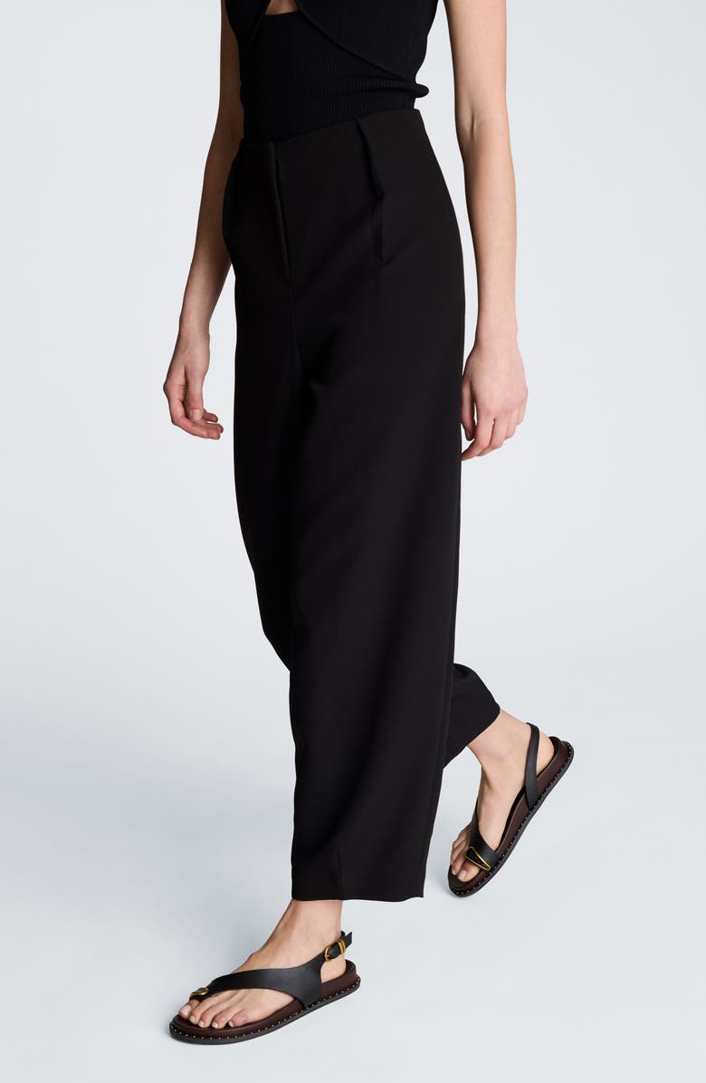 Kenneth Cole Pleat Tapered Leg Pants, Alternate, color, Black