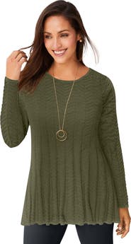 Jessica London Chevron Fit & Flare Sweater