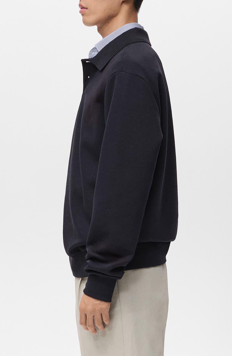 MANGO Regular Fit Polo Sweatshirt, Alternate, color, Navy
