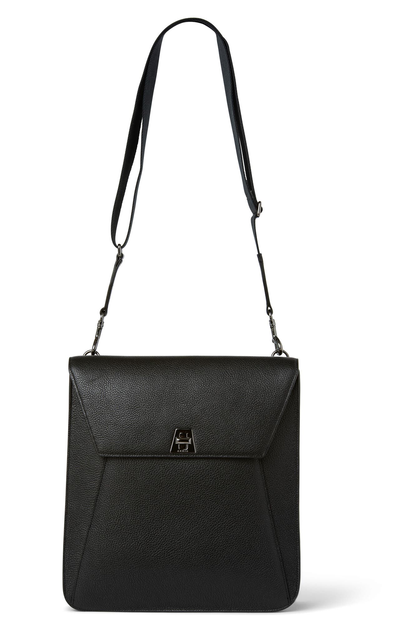 Akris Medium Anouk Leather Messenger Bag, Alternate, color, 