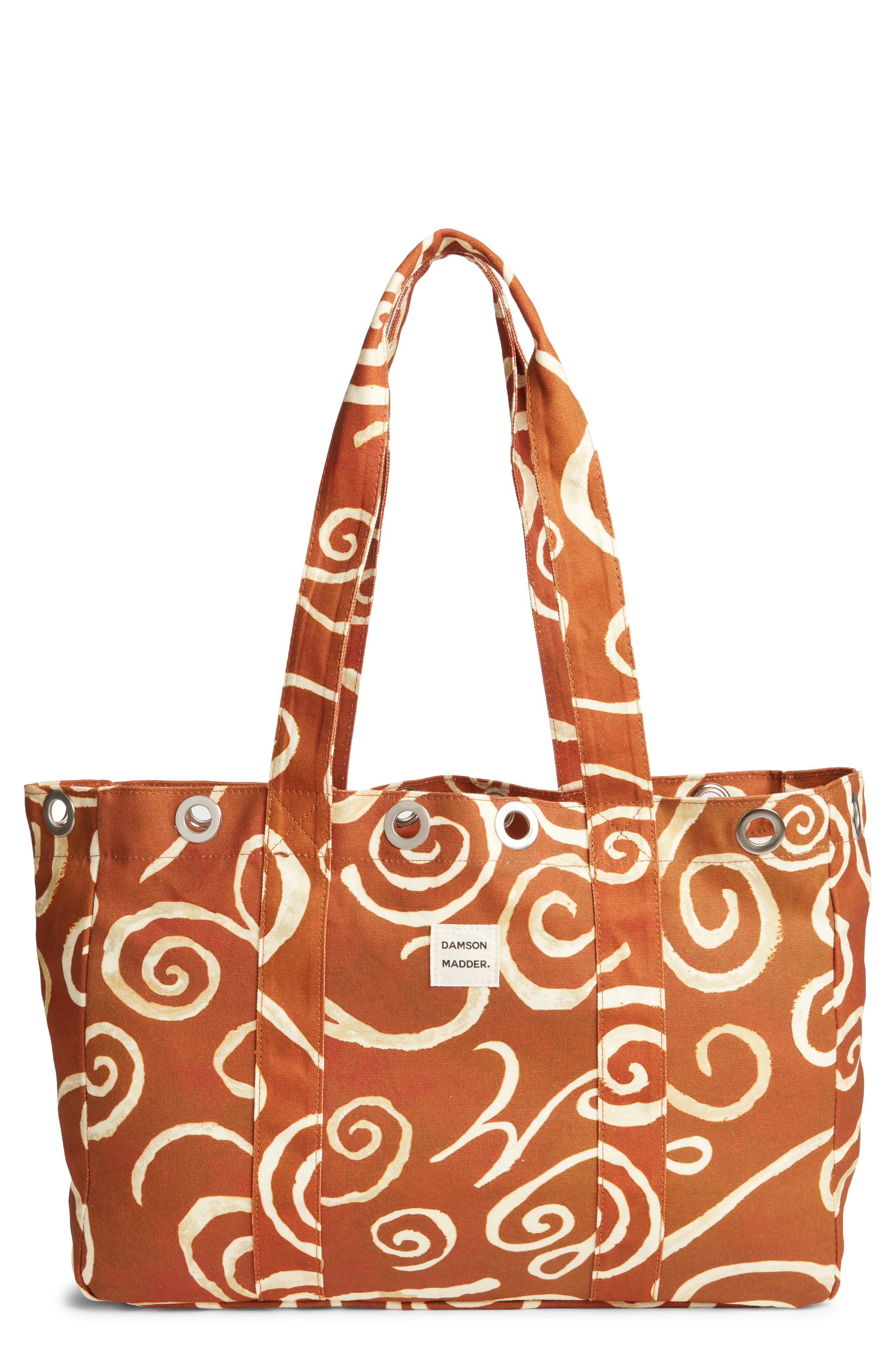 Damson Madder Large Canvas Eyelet Tote, Main, color, Brown