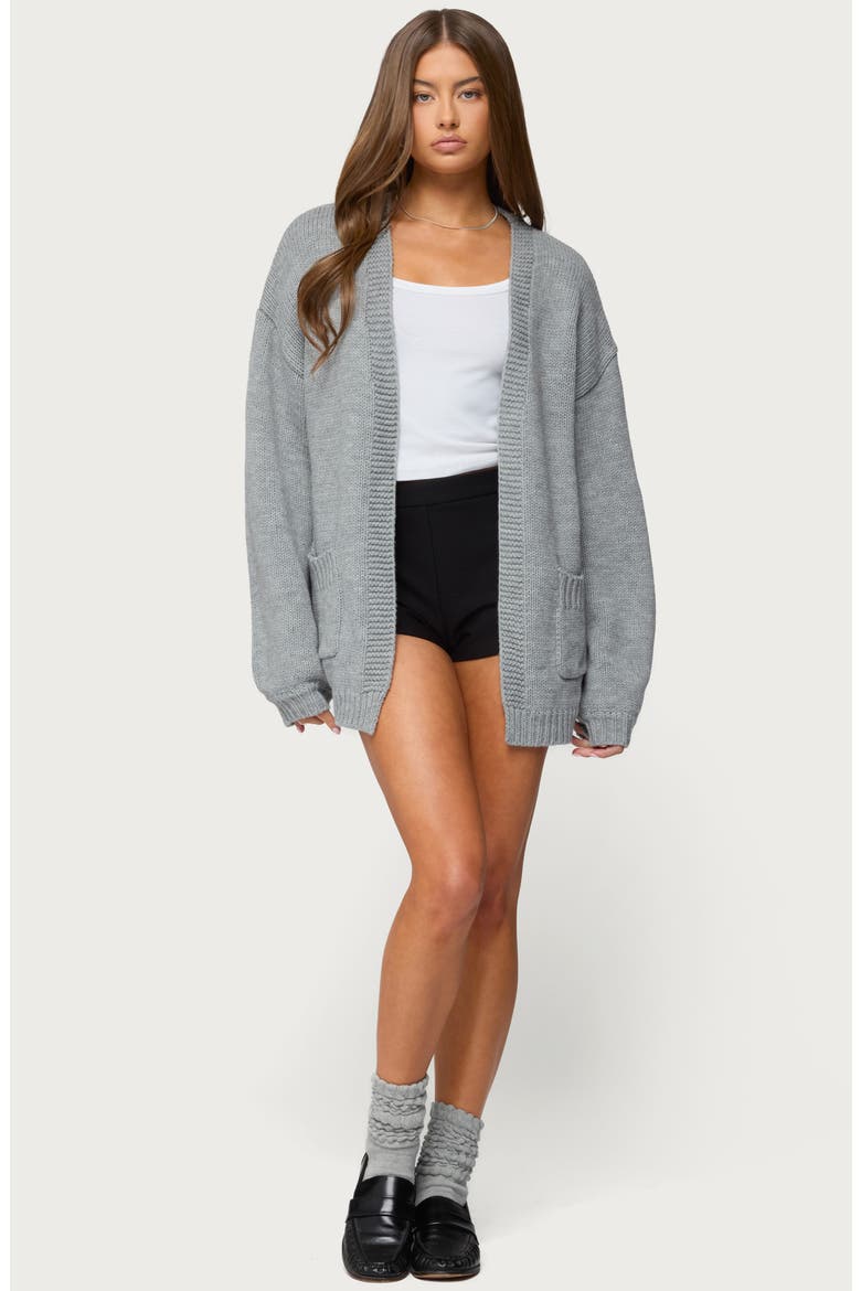Julian Oversize Open Front Cardigan, Alternate, color, GRAY-MELANGE