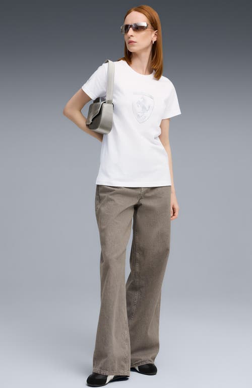 Puma X Ferrari Sportswear Cotton Graphic T-shirt In White