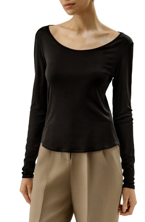 Scoop-Neck Pure Silk Slim Fit Top