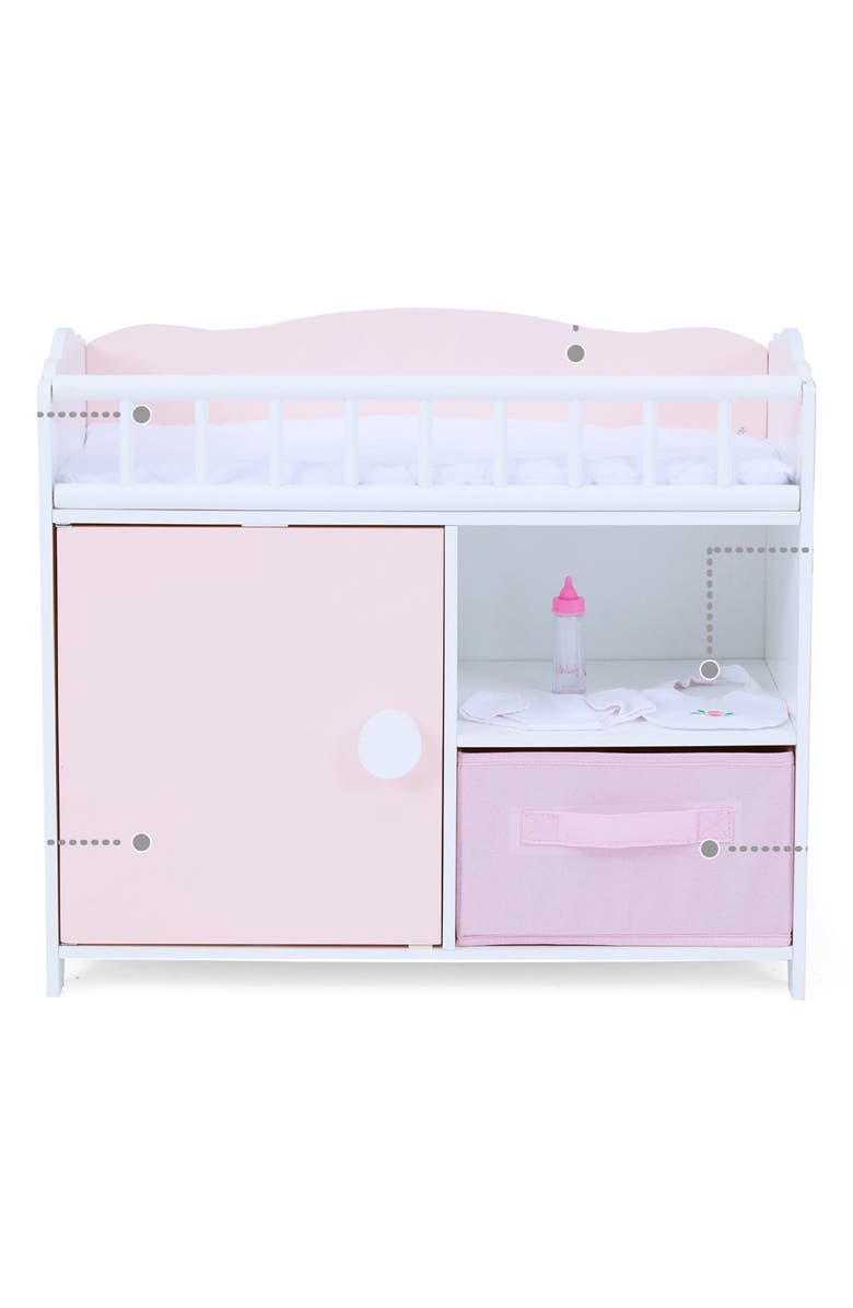 Teamson Kids Olivia's Little World Aurora Doll Changing Table/Bed Set, Alternate, color, Pink