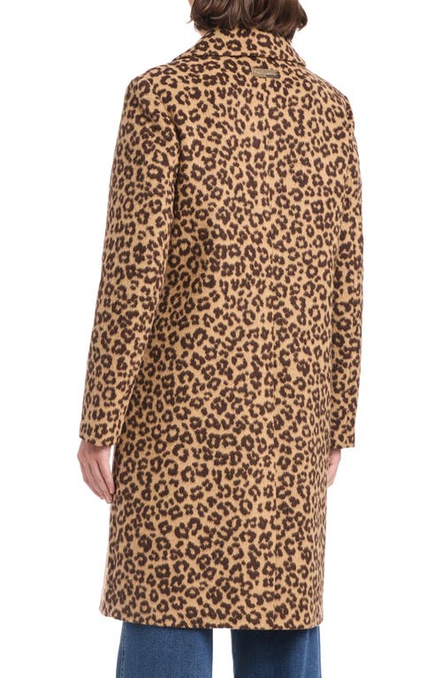 Vince Camuto Leopard Print Coat In Brown