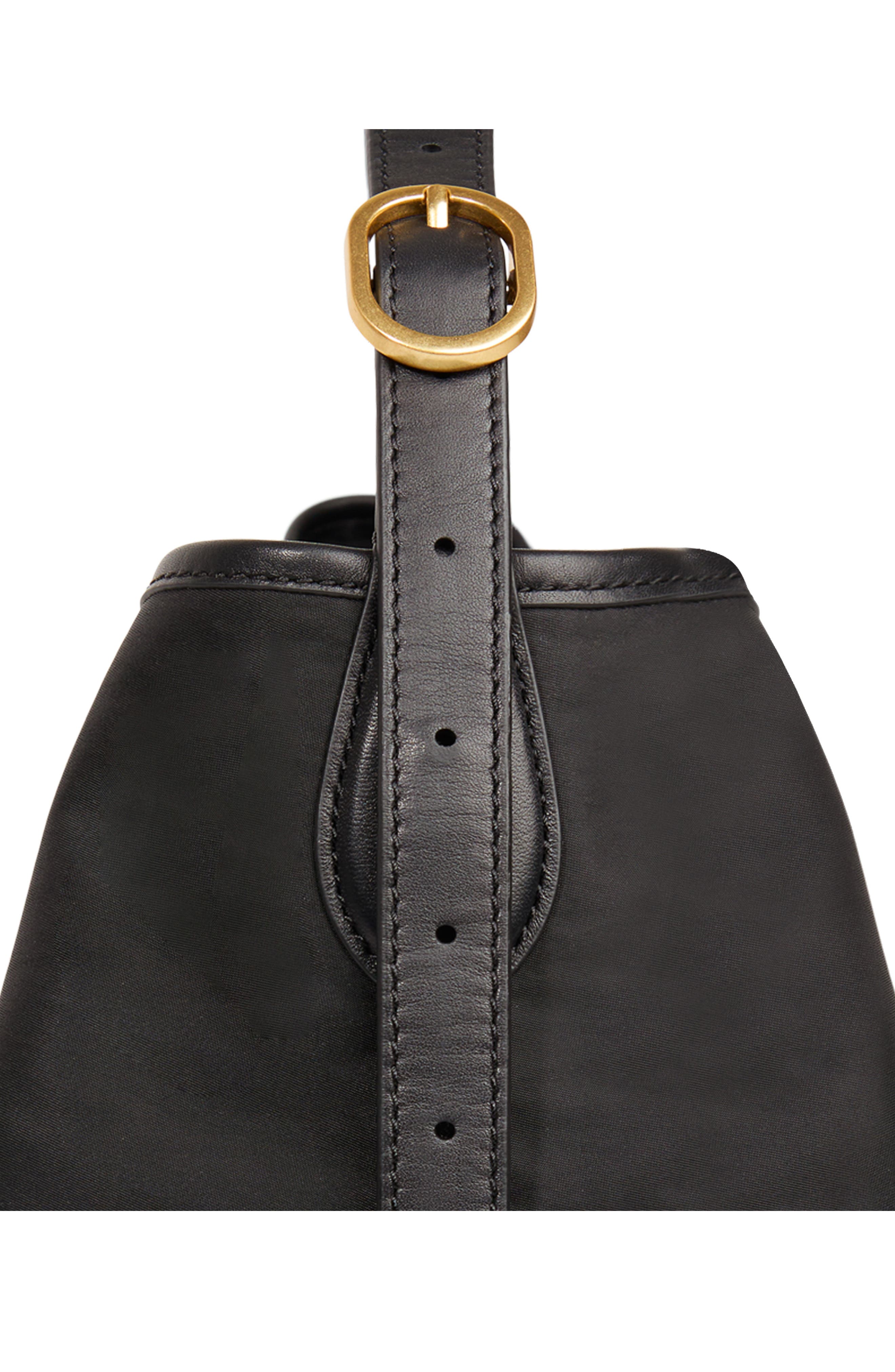 Vivian Medium Nylon Hobo, Alternate, color, BLACK