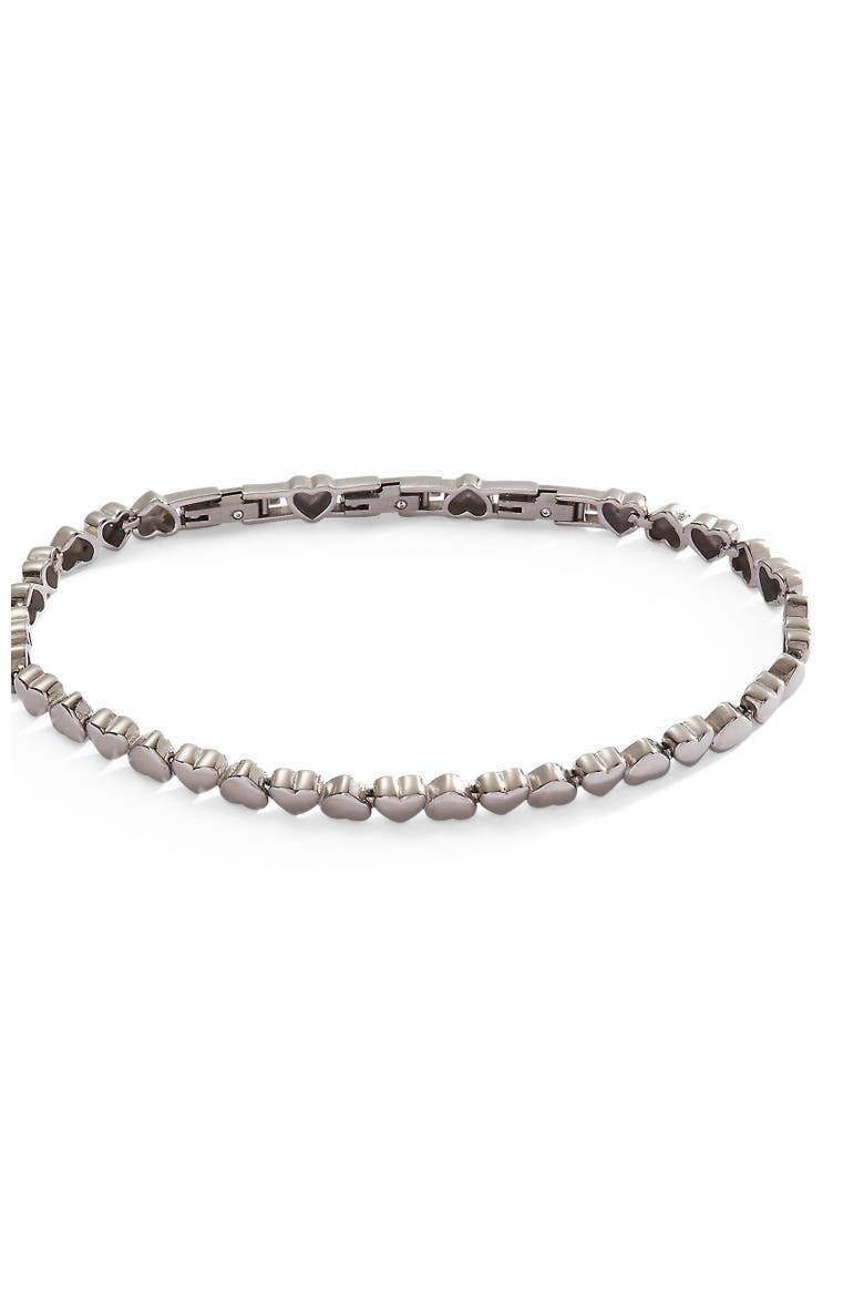 Heart Tennis Bracelet, Main, color, Silver