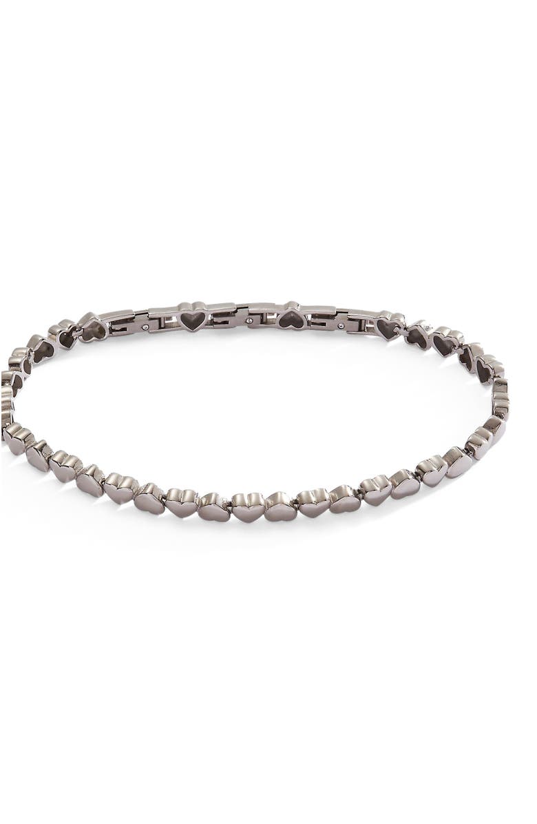 Alex and Ani Heart Tennis Bracelet, Main, color, Silver