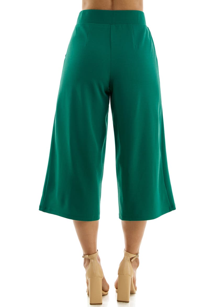 Elastic Waist Culotte Pants, Alternate, color, KELLY GREEN