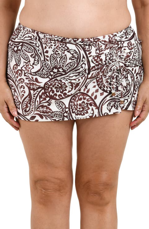 Painted Pasiley Skirted Swim Bottoms
