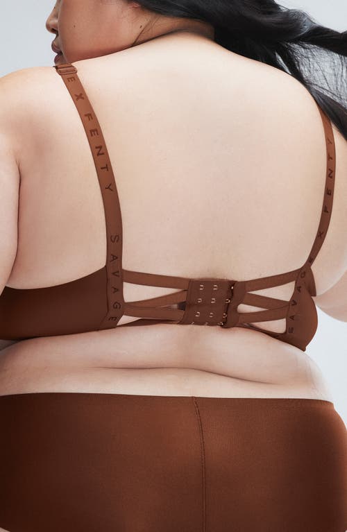 Savage X Fenty Microfiber Underwire T-shirt Bra In Brown