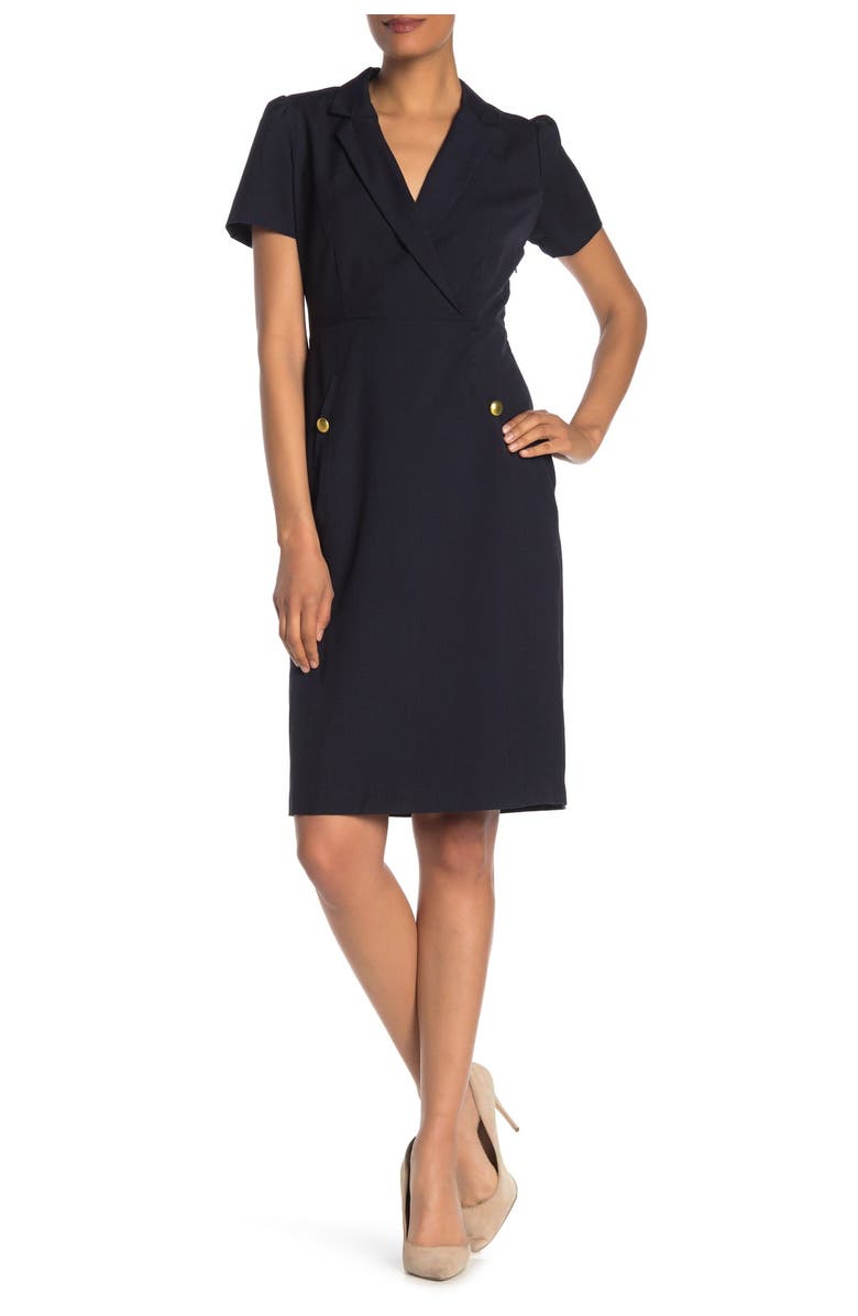 Sharagano Short Sleeve Shift Dress, Alternate, color, 