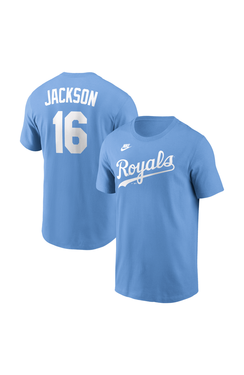 Nike Men's Nike Bo Jackson Light Blue Kansas City Royals Cooperstown Collection Name & Number T-Shirt, Main, color, Light Blue