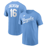 Nike Men's Nike Bo Jackson Light Blue Kansas City Royals Cooperstown Collection Name & Number T-Shirt