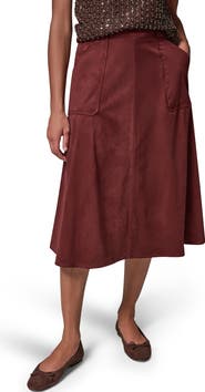 Donna Karan New York Faux Suede Patch Pocket Skirt