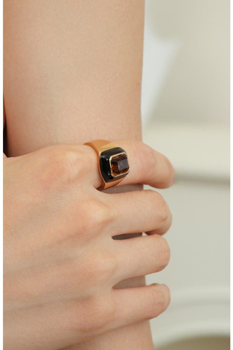 Roman Night Ring, Alternate, color, Brown & Gold
