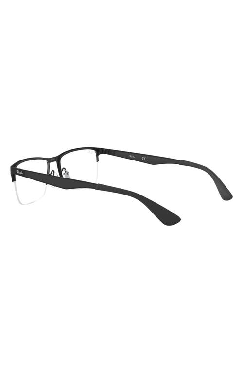 Ray Ban Ray-ban 54mm Semi Rimless Rectangular Optical Glasses In Black