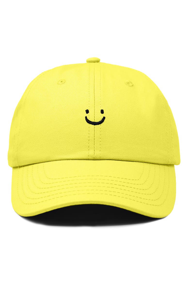 Lil Smile Embroidered Casual Hat, Main, color, Yellow